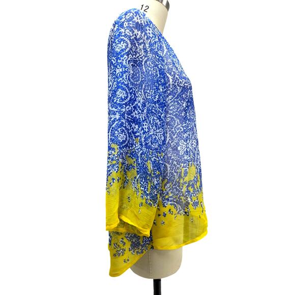 Soft Surroundings Sheer Beaded Blouse PL โ Italian Riviera Vibes, Swim Cover-Up - Picture 3 of 7